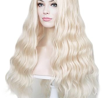 Aicos 27inches Blonde Sarah Cosplay Curly Wig For Woman Girl Synthetic Wigs for Daily Use Halloween Party Anime Costume Online now