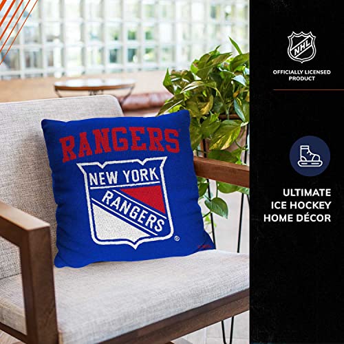 Northwest NHL Decorative Pillows- Enhance Your Space with Woven Throw Pillows - 14  x 14  - Playing Field at Your Home (New York Rangers - Blue) For Cheap