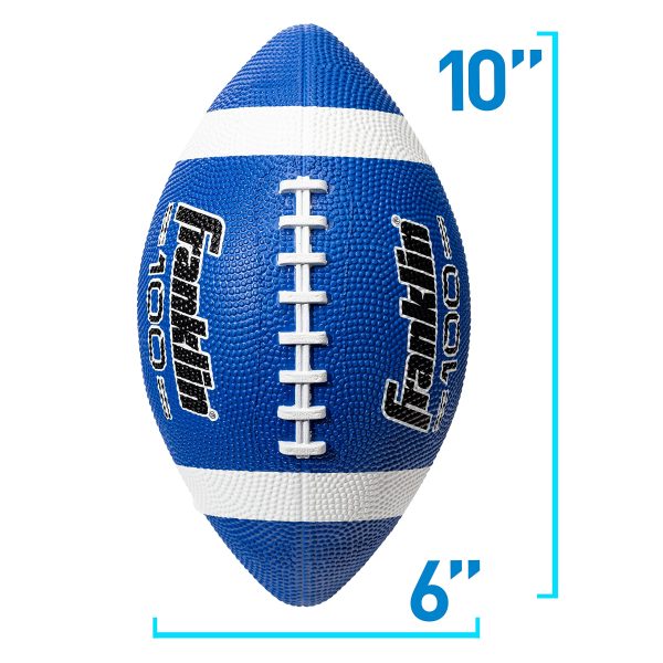 Franklin Sports Football - Grip-Rite 100 - Kids Junior Size - Youth Football - Durable Outdoor Rubber Football - Blue   White Fashion