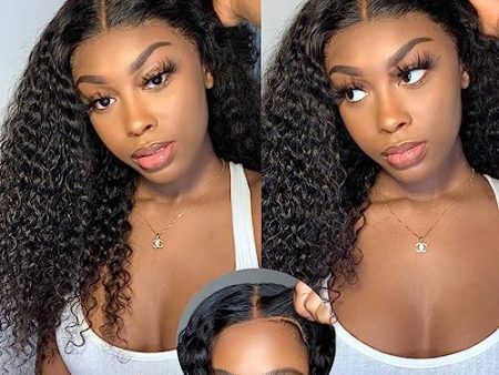 250% Density Wear and Go Glueless Wigs Human Hair Pre Plucked Pre Cut Lace 20inch Deep Wave 6x4.75 HD Lace Front Wigs Human Hair Bleached Knots Wet and Wavy Closure Wigs for Black Women on Sale