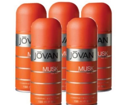 JOVAN MUSK by Jovan DEODORANT BODY SPRAY 5 OZ (Package of 5) by Jovan For Sale