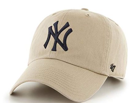 MLB New York Yankees Men s  47 Brand Clean Up Cap, Khaki, One-Size Fashion