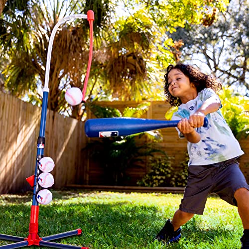 Franklin Sports Kids Batting Tee - MLB 2-in-1 Grow-with-Me - Adjustable Youth Hitting Tee - Perfect for Teeball and Baseball, Multi For Sale