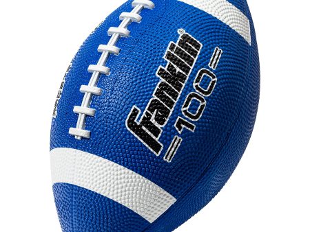 Franklin Sports Football - Grip-Rite 100 - Kids Junior Size - Youth Football - Durable Outdoor Rubber Football - Blue   White Fashion