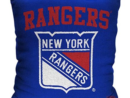 Northwest NHL Decorative Pillows- Enhance Your Space with Woven Throw Pillows - 14  x 14  - Playing Field at Your Home (New York Rangers - Blue) For Cheap