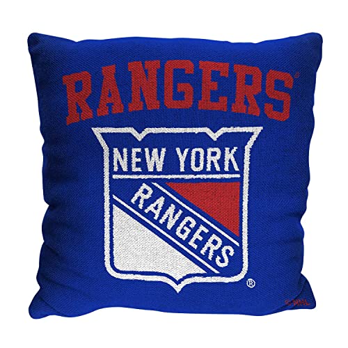 Northwest NHL Decorative Pillows- Enhance Your Space with Woven Throw Pillows - 14  x 14  - Playing Field at Your Home (New York Rangers - Blue) For Cheap